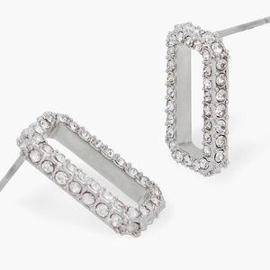 ALLSAINTS Pave’ Crystal Geometric Link Stud Earrings